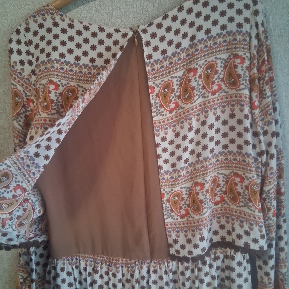 Long Sleeve Shorts Style Romper Boho Bohemian Paisley Fall Lov Posh Medium - Picture 7 of 8